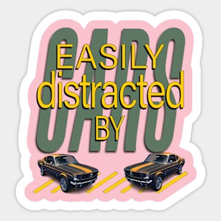 Easily distracted by cars Sticker